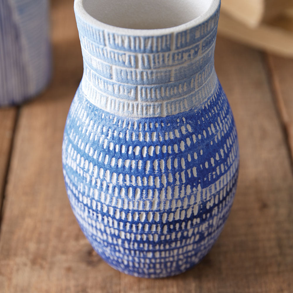 Blue Lagoon Bouquet Vase with Bright Pops of Color