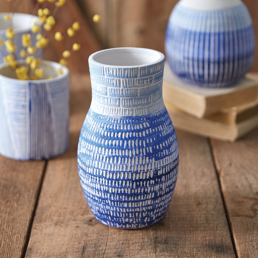 Blue Lagoon Bouquet Vase with Bright Pops of Color