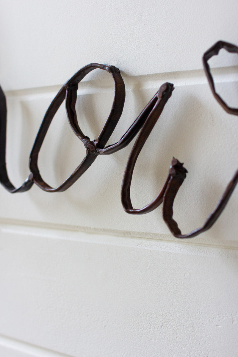 Farmhouse / Country Western Rustic Scrap Iron Howdy Wall Decor Welcome Sign