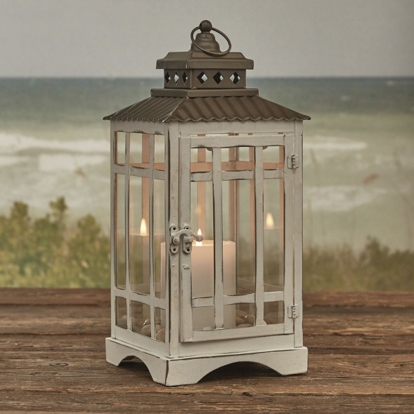 Park Designs Large White Lantern Metal - Unique Collectibles 4 YOU