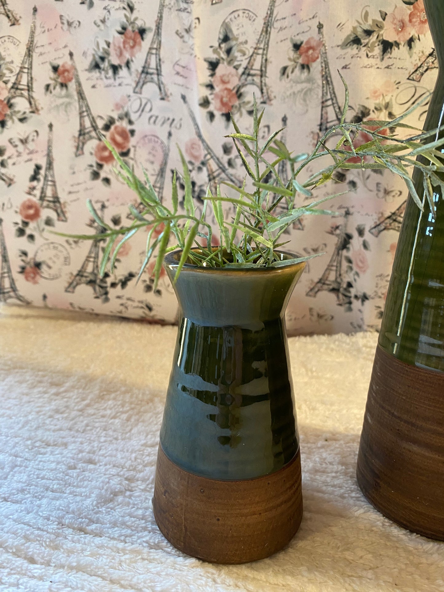 Modern Decorative Trio Two Toned Bud Vases