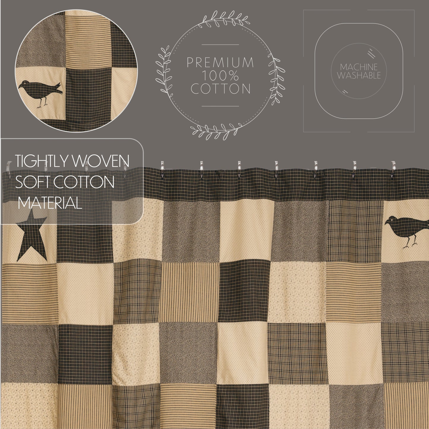 Kettle Grove Shower Curtain by VHC Brands SPEND $200 AND GET 20% OFF