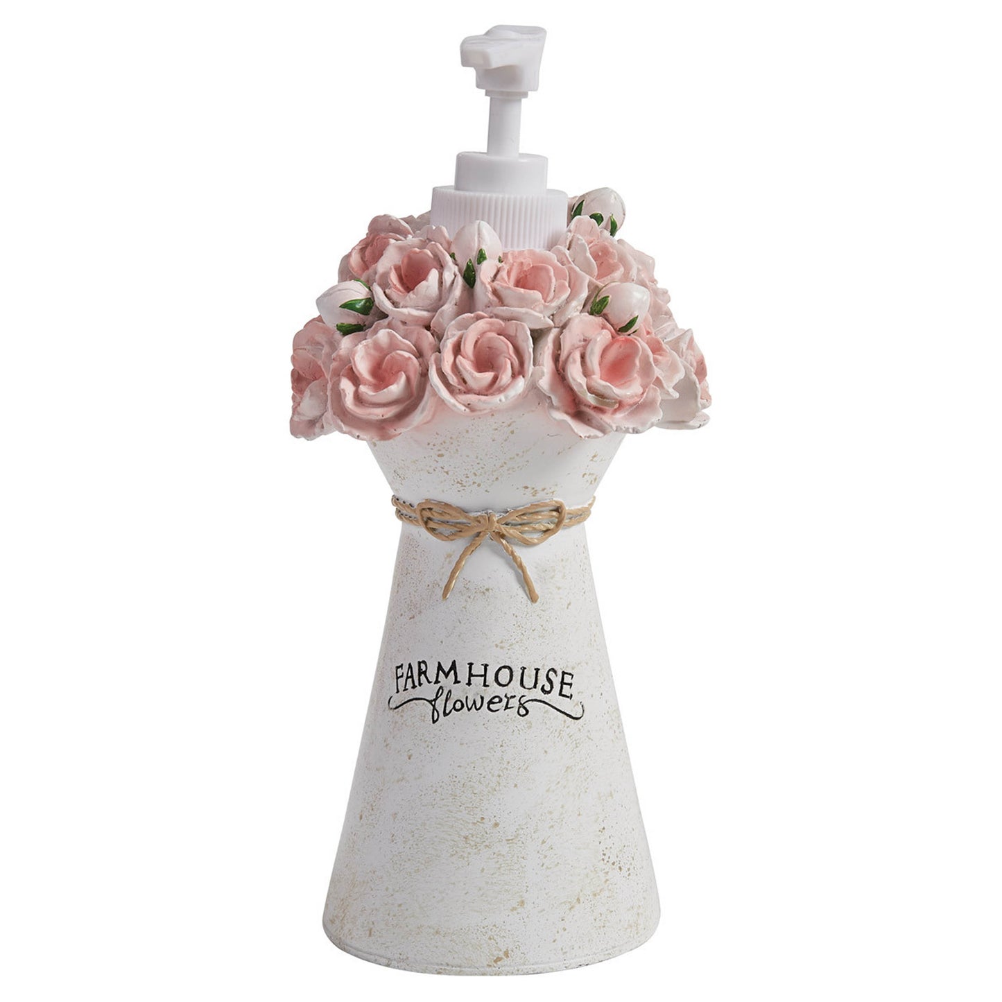Farmhouse Lotion Dispenser Pink Floral Peonies - Unique Gift Shop - Vintage Collectibles, Home Decor, Quilts, Wall Art