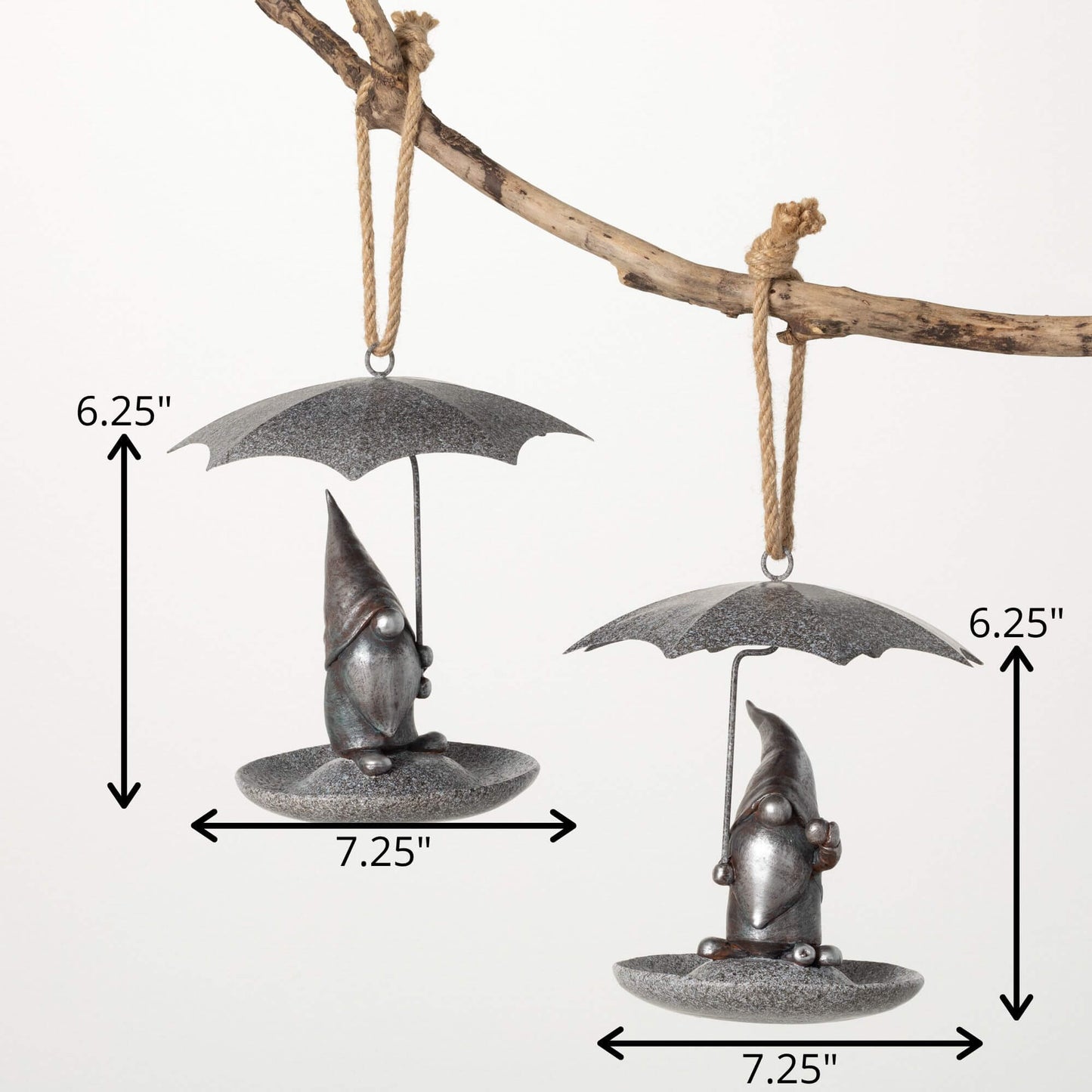 Sullivans Outdoor Gnomes Bird Feeders with Umbrellas Set of 2