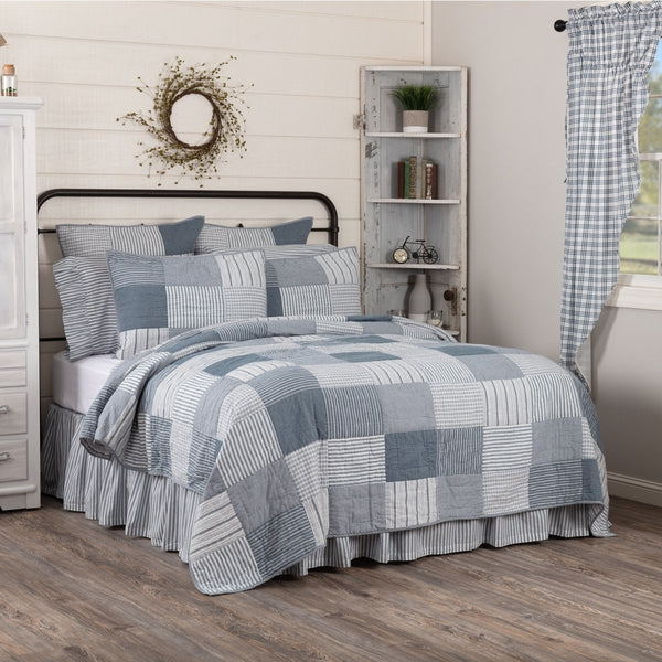 VHC Brands Sawyer Mill Blue Block Quilts Queen, King, Luxury King & Accessories - Unique Gift Shop - Vintage Collectibles, Home Decor, Quilts, Wall Art