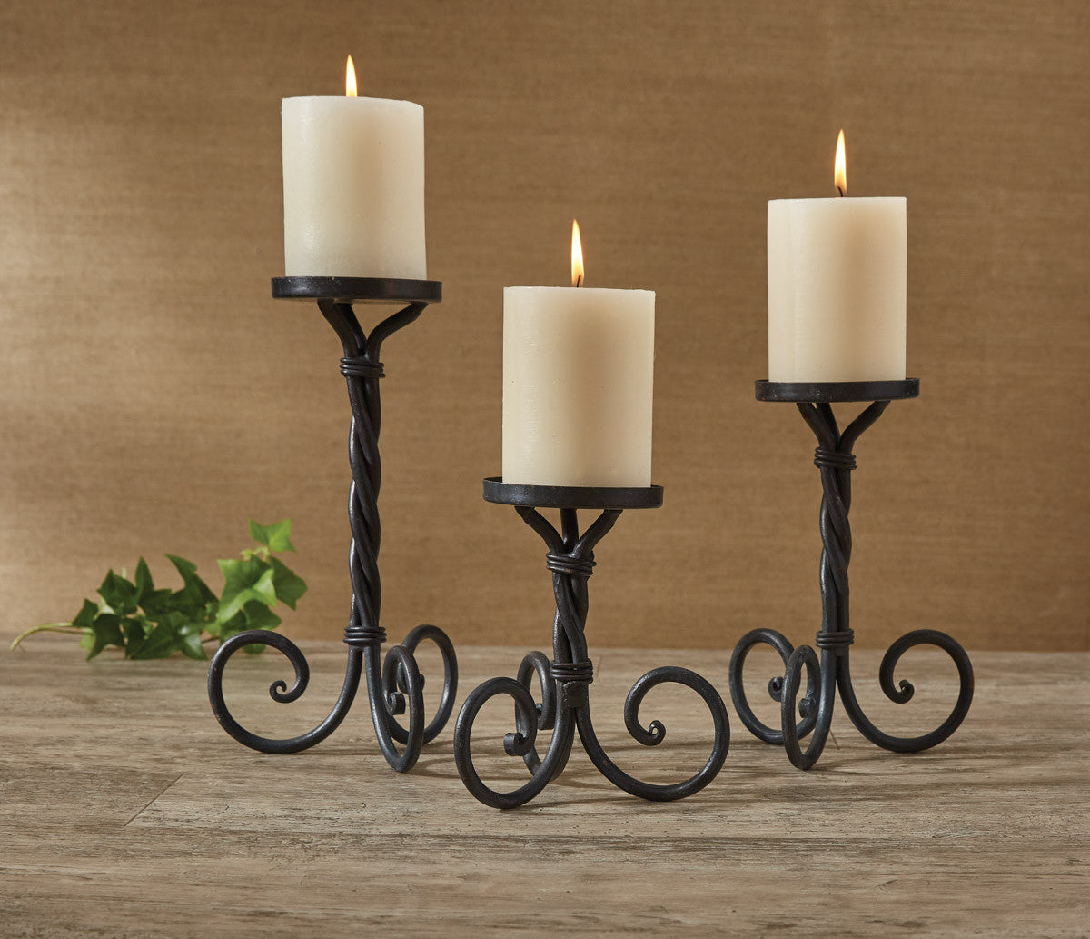 Beautiful Scrolled Pillar Holders