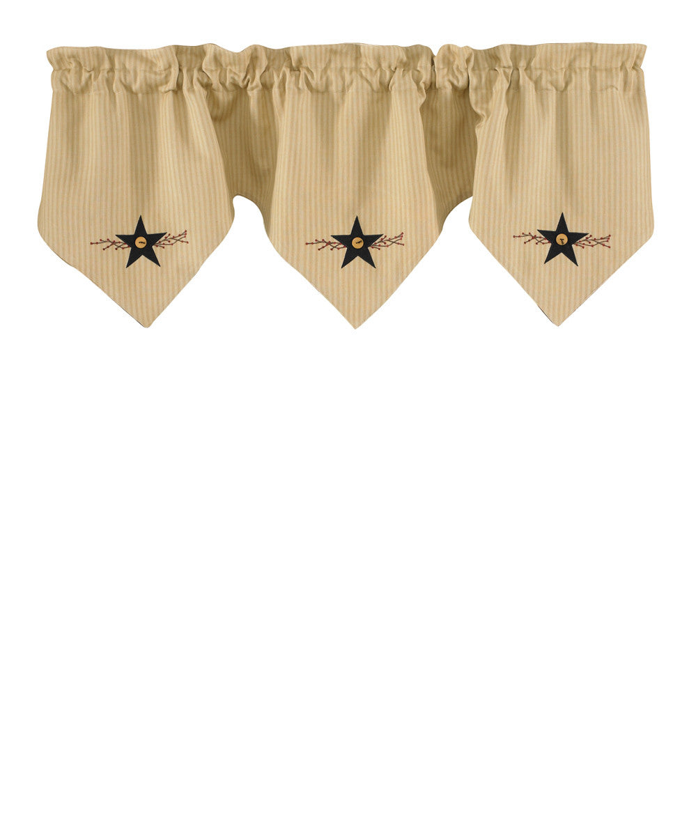 Star Vine Lined Triple Point Valance