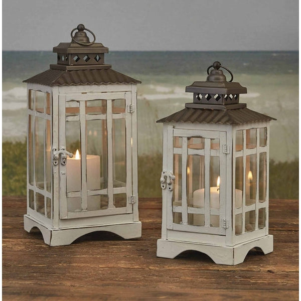 Park Designs Large White Lantern Metal - Unique Collectibles 4 YOU