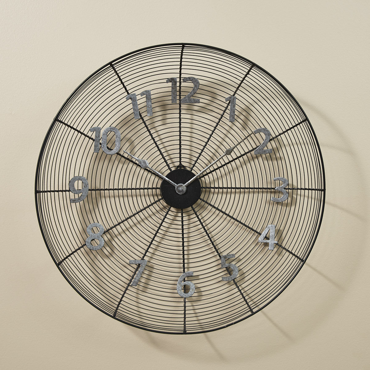 Wire Fan Cover Clock 21 Inch Rustic Designs