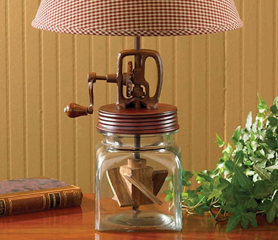 Vintage Butter Churn Lamp 
