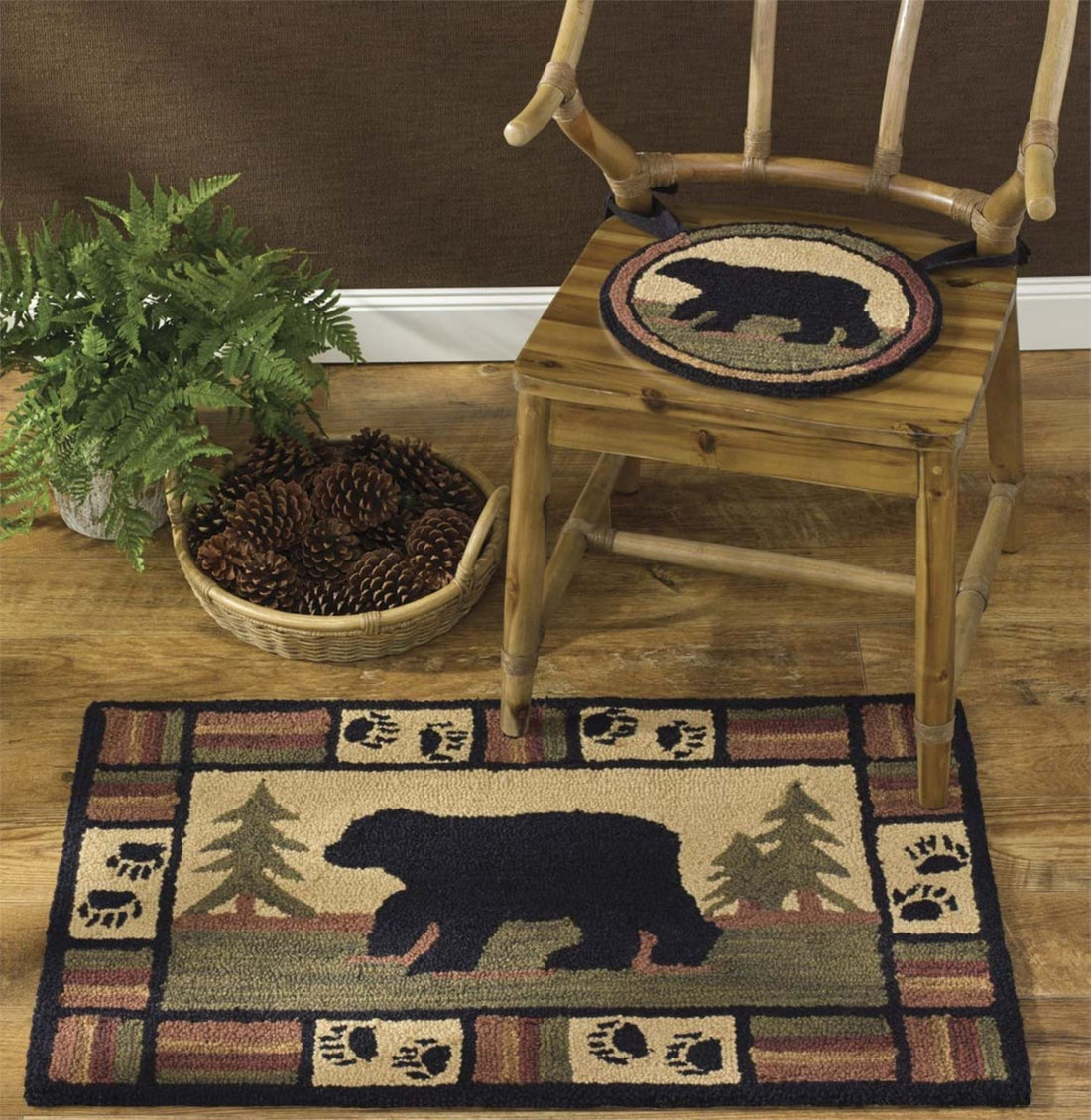 Park Designs Adirondack Rustic Black Bear Throw Rug 24" X 36 Best Seller