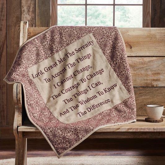 Custom House Burgundy Tan Jacquard Quilted Lap Throw by Park Designs
