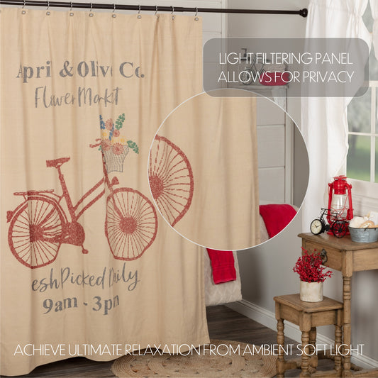 VHC Brands April & Olive Shower Curtain