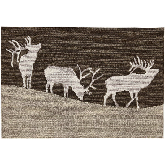 Elk Lodge Handhooked Rug 24 x 36" Rustic Design by Park Designs