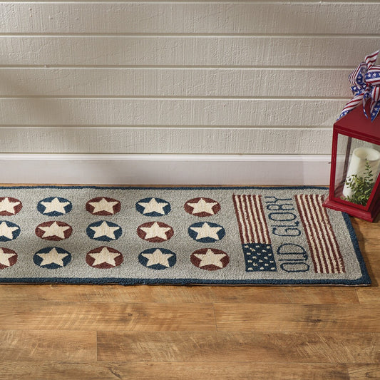Old Glory Hooked Rug Runner 2' x 6'