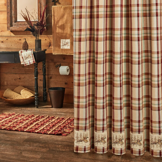 Gamekeeper Shower Curtain Patch Shower Curtain 72" Plaid By Park Designs