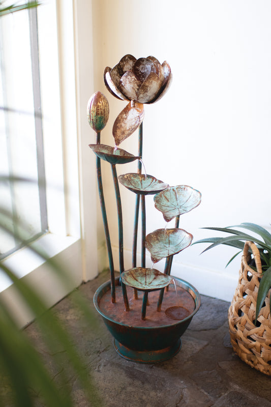Lily Pads Metal Fountain Beautiful 29" Tall