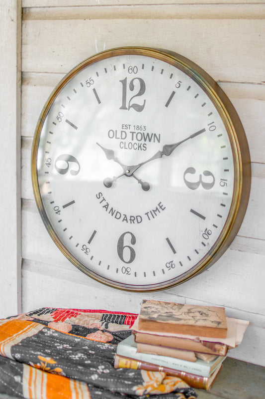 Large Old Town Style Station Clock 23.5" Round