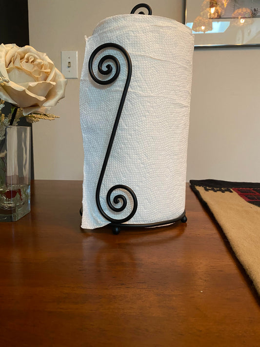 Wrought Iron Paper Towel Holder Great for Large Rolls