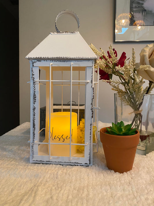 Beautiful Rustic Caged Display Case or Candle Holder Lantern
