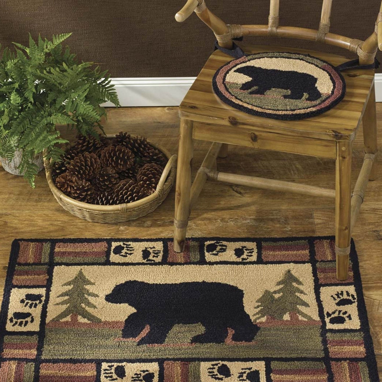 Park Designs Black Bear Hook Rug 24" X 36 - Unique Collectibles 4 YOU