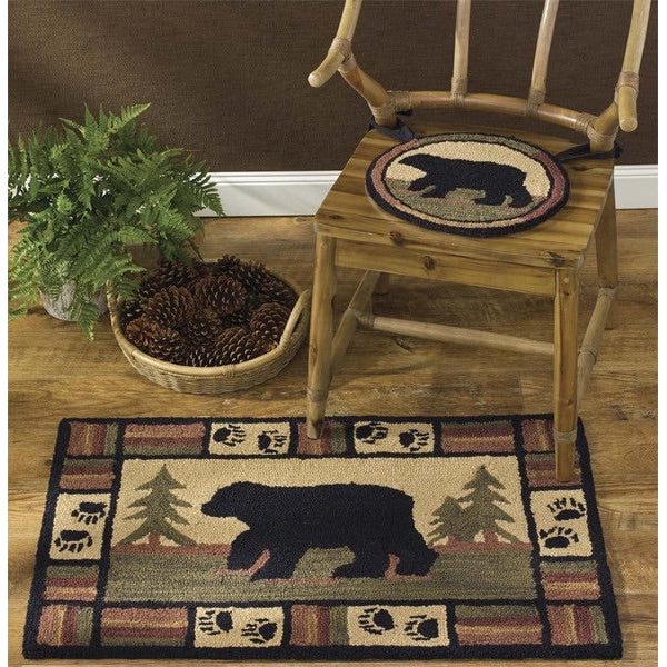 Park Designs Black Bear Hook Rug 24" X 36 - Unique Collectibles 4 YOU