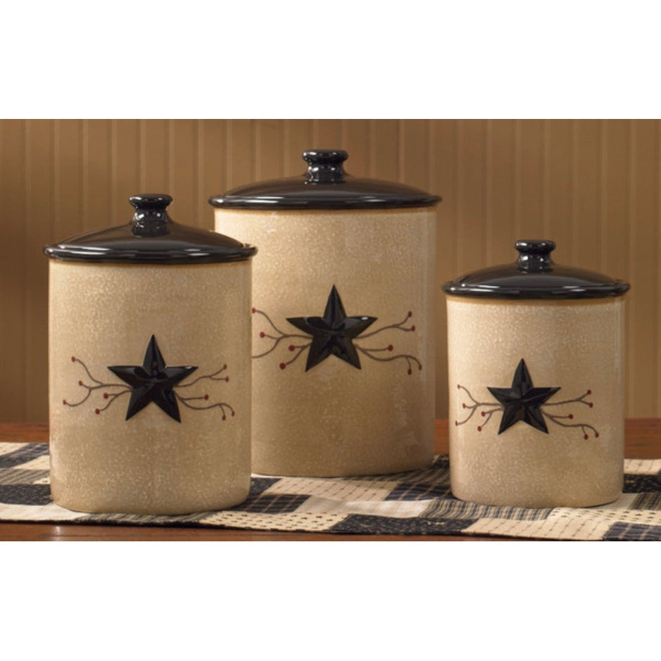 Park Designs Star Vine Kitchen Countertop Canister Set of 3 - Unique Collectibles 4 YOU