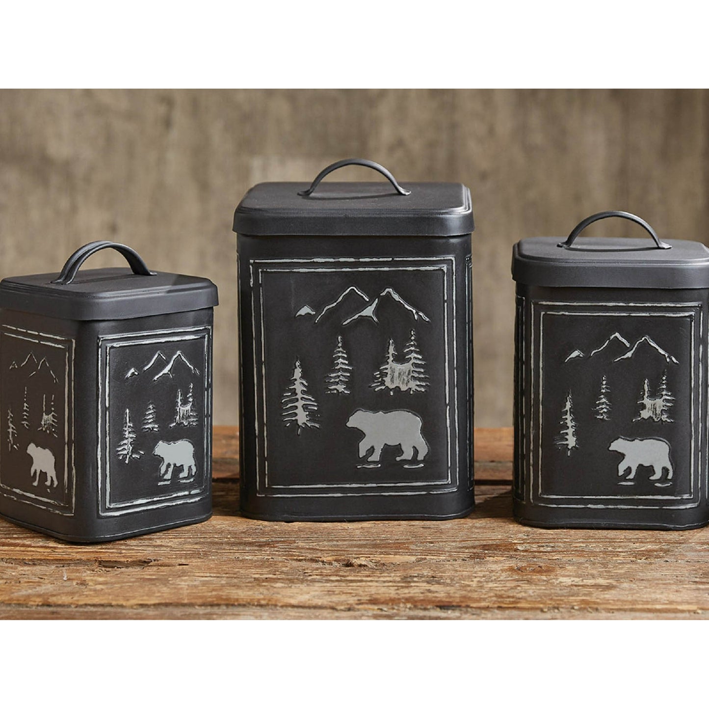 Park Designs Black Bear Canisters Set of 3 - Unique Collectibles 4 YOU