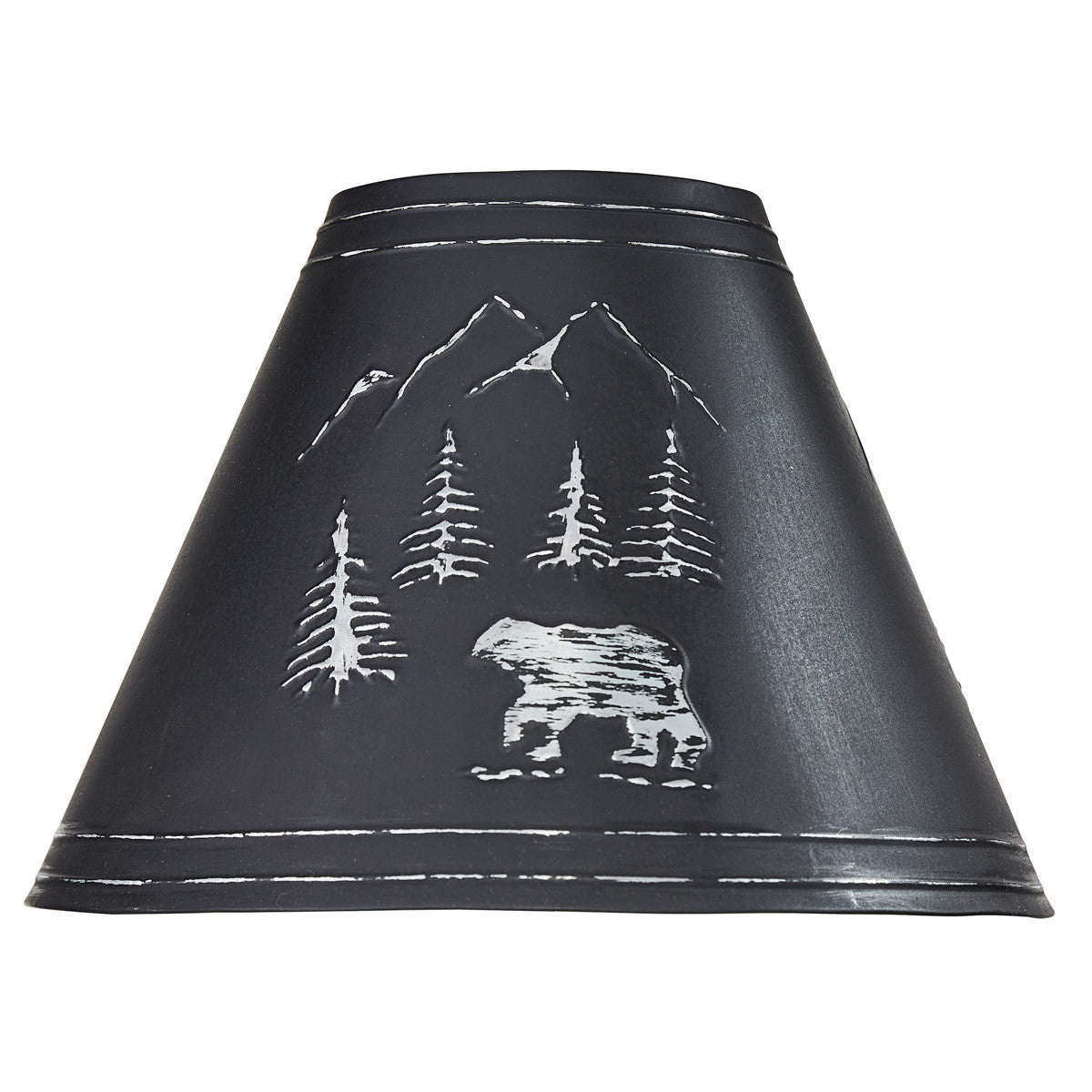 Black Bear Rustic Cabin Decor Hand Painted Lamp With Shade