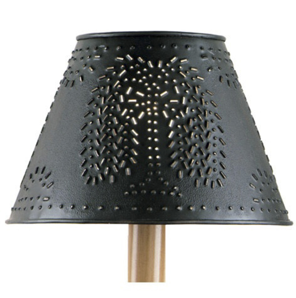 Willow Lamp Punched Tin Farmhouse - Black with 12 Inch Shade