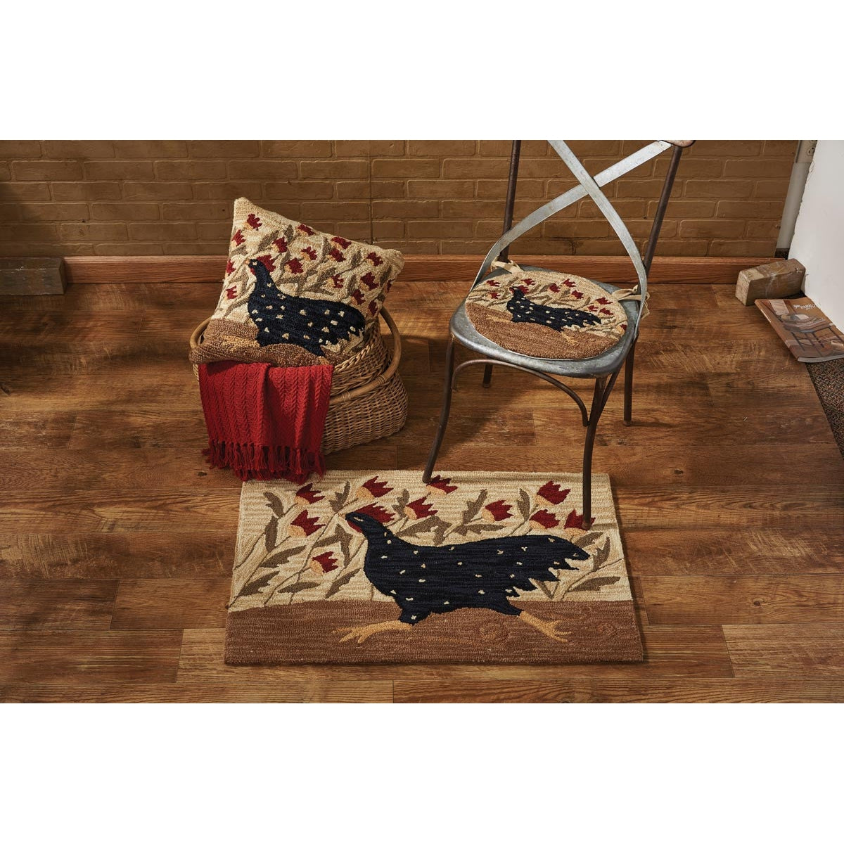 Park Designs Chicken Run Hooked Rug Hand Made Elegant Designs OVERSTOCK DISCOUNTS