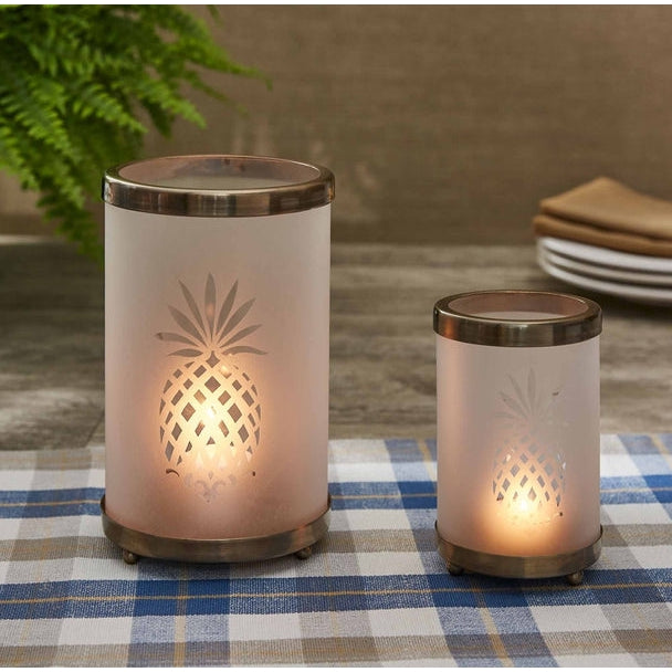 Park Designs Etched Glass Pillar Candle Holder Pineapple Summer Designs - Unique Collectibles 4 YOU