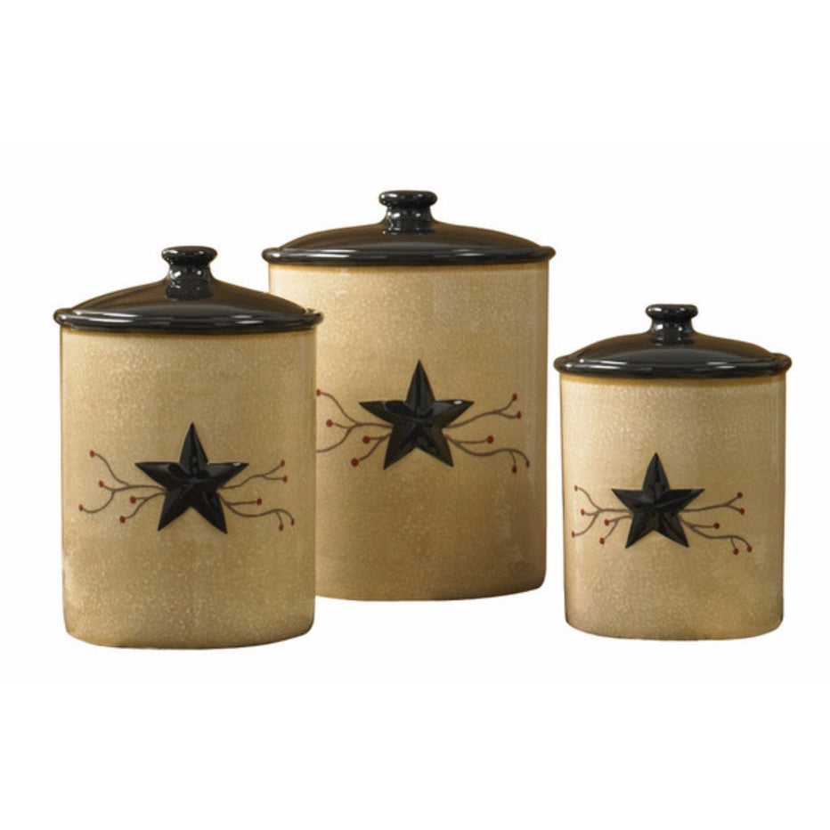 Park Designs Star Vine Kitchen Countertop Canister Set of 3 - Unique Collectibles 4 YOU