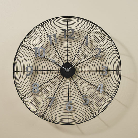 Wire Fan Cover Clock 21 Inch Rustic Designs